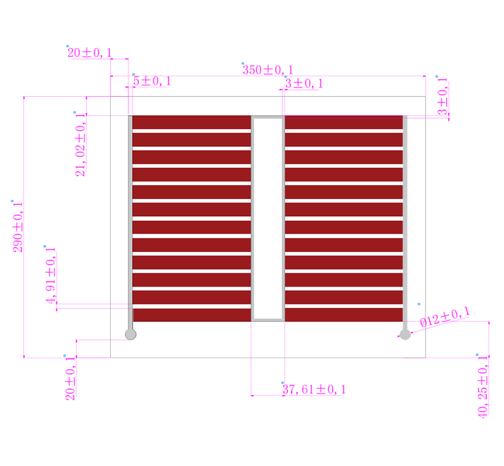 多段式半導體(tǐ)發熱微晶玻璃 350x290x3.5mm 220V 400W6